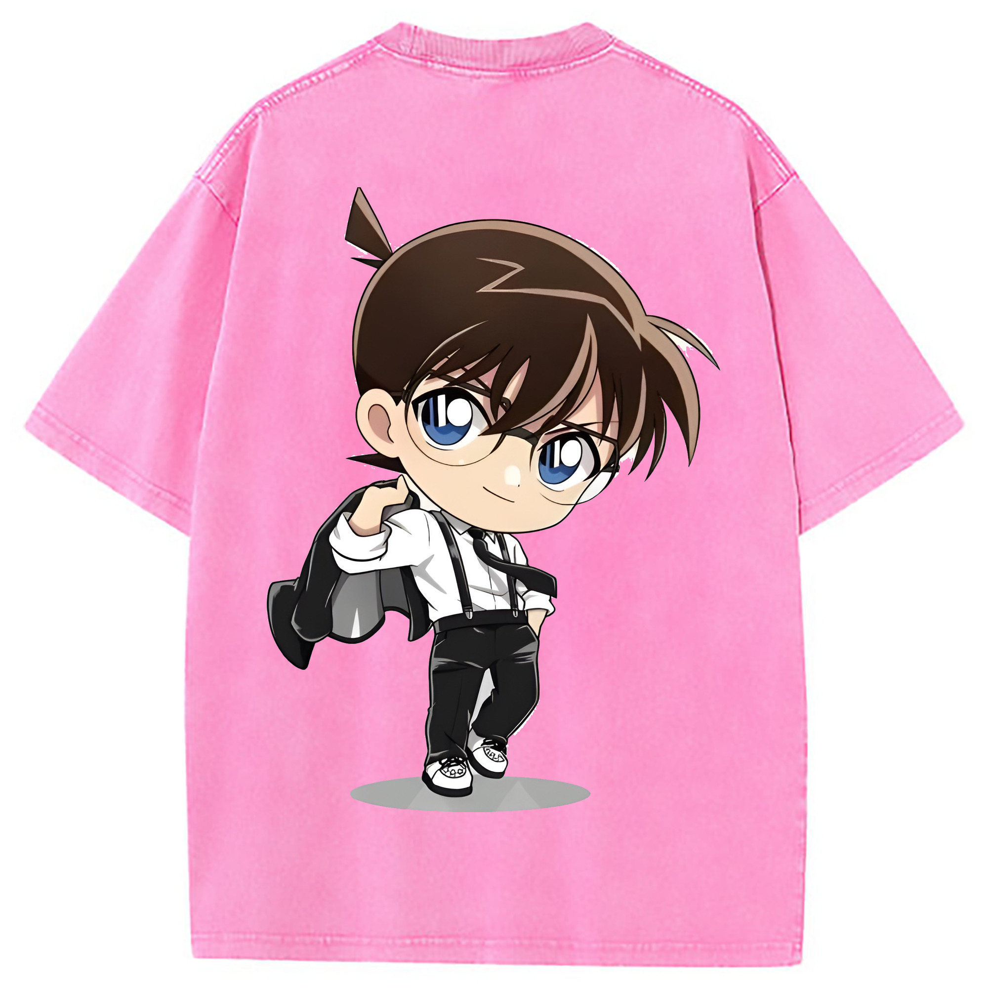 （画像用） 名探偵コナン 江戸川 コナン Detective Conan Conan Edogawa 綿100% ヴィンテージ風 半袖Tシャツ（背面プリント）